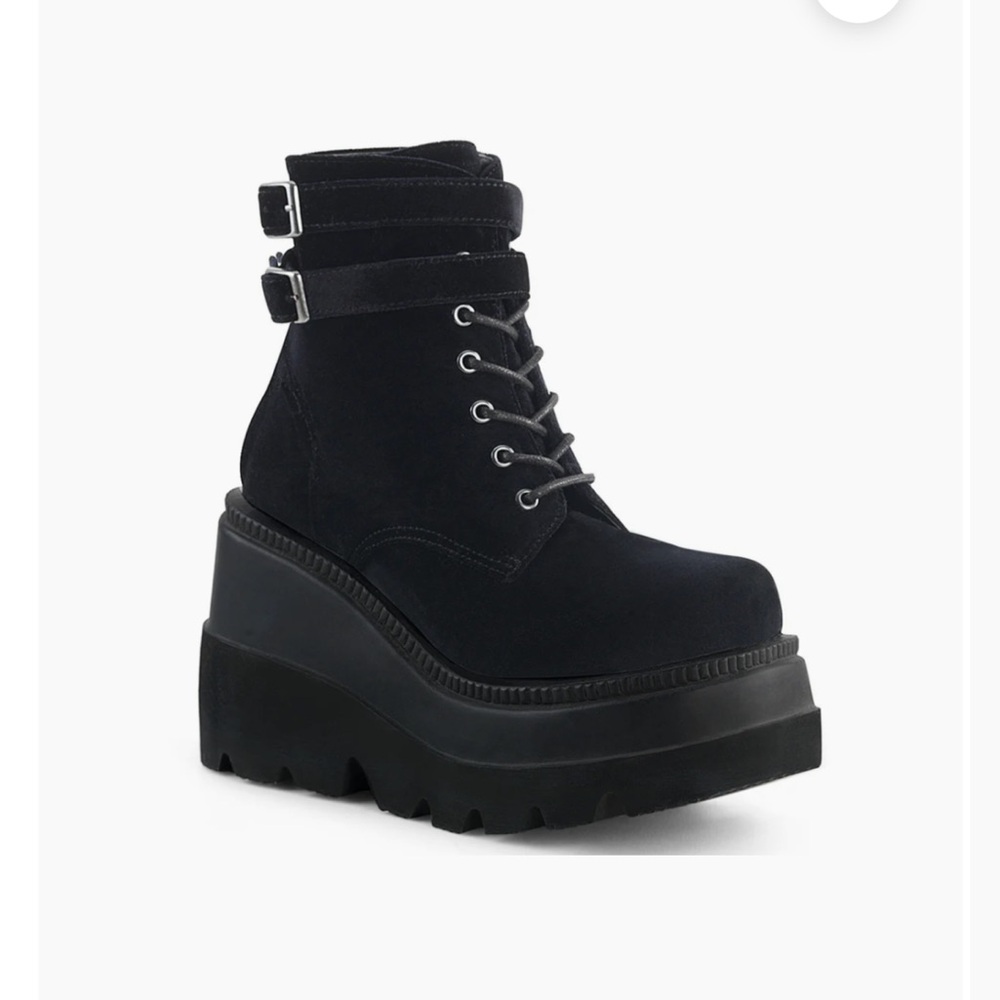Dolls Kill Black Lace Up Platform Boots